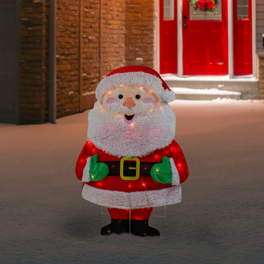 Lighted 2D Santa Outdoor