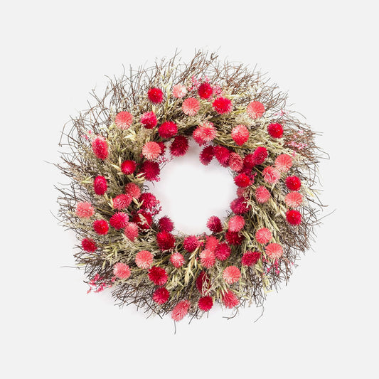 Decorative red natural wreath mix