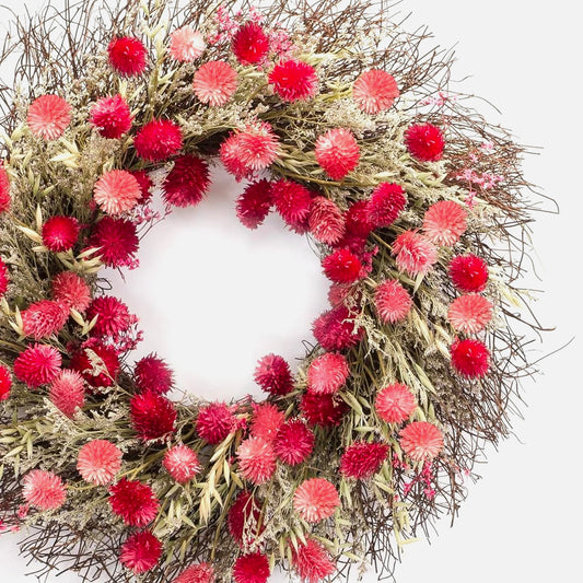 Decorative red natural wreath mix