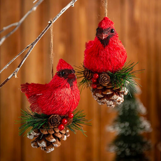 Cardinal Bird Ornament – Wood