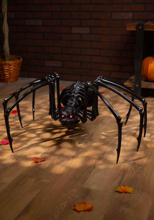 Black Skeleton Spider with LED Eyes