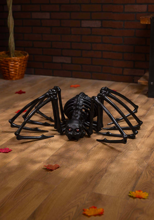 Black Skeleton Spider with LED Eyes