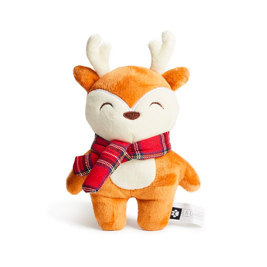 Reindeer Plush Toy Decor Stuffed Animal – Orange/Small