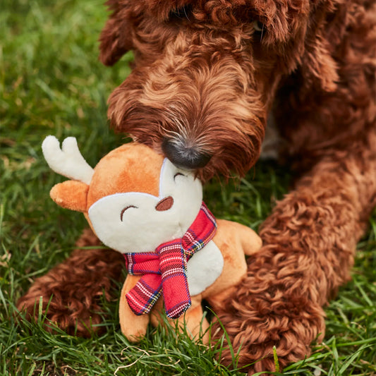 Reindeer Plush Toy Decor Stuffed Animal – Orange/Small